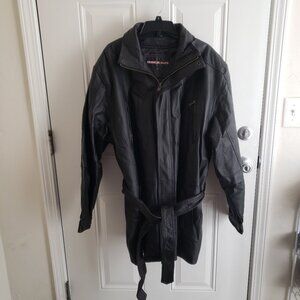 Men's Black Leather Coat, 2XL